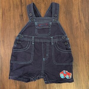 Baby Navy Overall Shorts - 6 - 9 Months